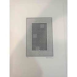 Victor Vasarely Litografia off set 35x50 cm certificat