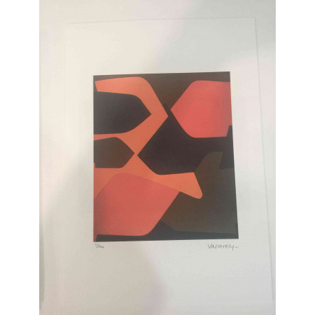 Victor Vasarely Litografia off set 35x50 cm certificat