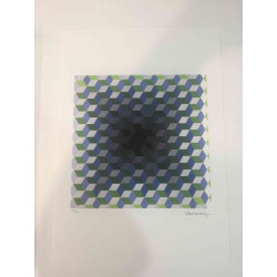 Victor Vasarely Litografia off set 35x50 cm certificat