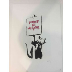 Litografia de Banksy off set 50x70 cm edição POW