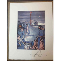 Offset litograficzny Salvadora Dali z certyfikatem 50x65 cm