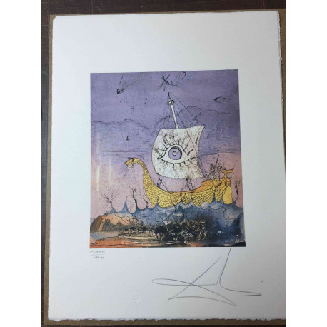 Salvador Dali Lithografie off set 50x65 cm gecertificeerd