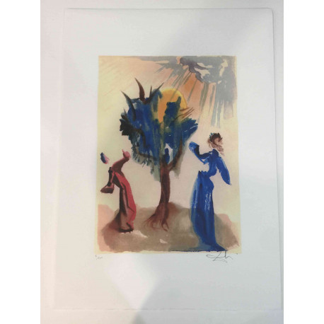 Salvador Dali Litografia off set Divina Commedia cm 50x70  certificata