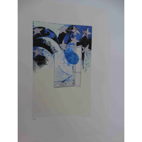 Mario Schifano Off set lithograph cm 50x70 certified