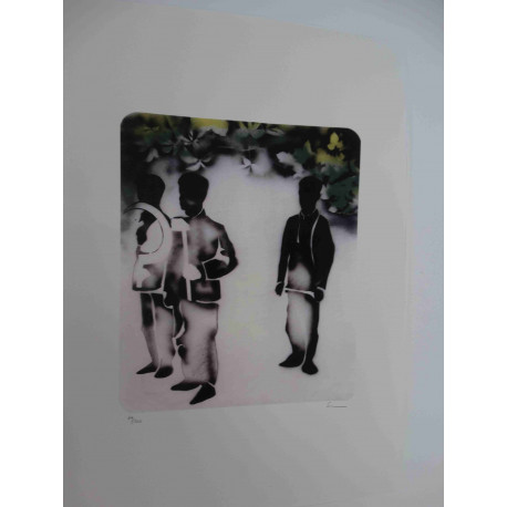 Mario Schifano 50x70 cm-ko litografia-sorta ziurtatua