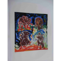 Mario Schifano 50x70 cm-ko litografia-sorta ziurtatua