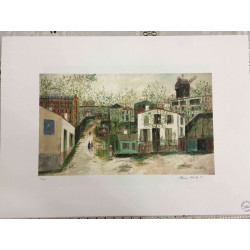 Maurice Utrillo Litografia off set 50x70 cm certificat