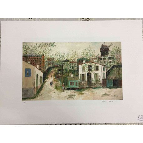 Maurice Utrillo Litografia off set 50x70 cm certificat