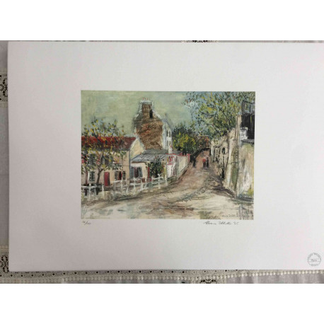Maurice Utrillo Litografía off set 50x70 cm certificado