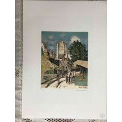 Litografická ofseta Maurice Utrillo certifikovaná 50x70 cm