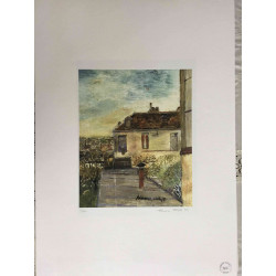 Litografická ofseta Maurice Utrillo certifikovaná 50x70 cm