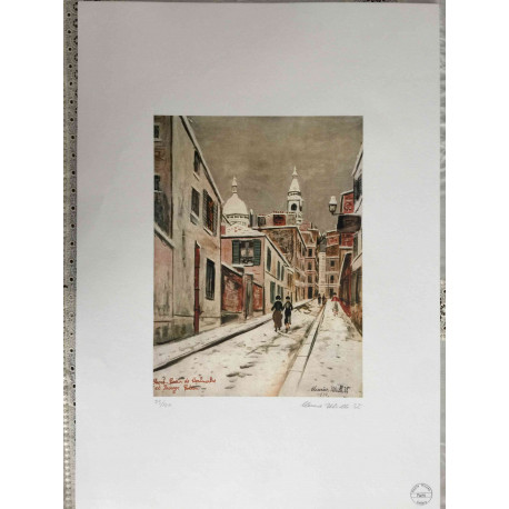 Maurice Utrillo Litografía off set 50x70 cm certificado