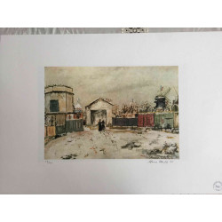 Maurice Utrillo Off set lithograph cm 50x70 certified