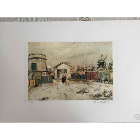Maurice Utrillo Off set lithograph cm 50x70 certified