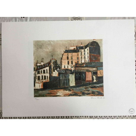 Zestaw litograficzny Maurice Utrillo offsetowy 50x70 cm z certyfikatem