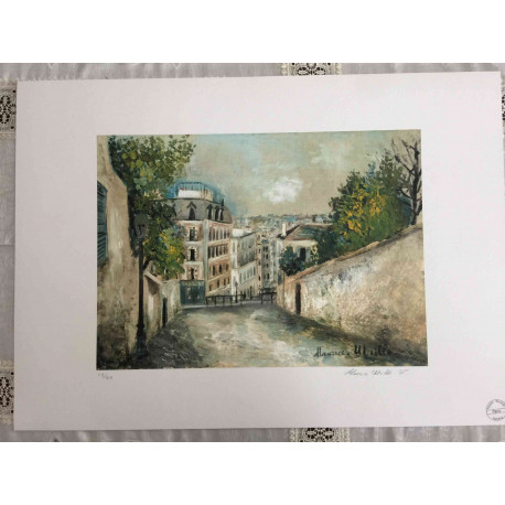 Maurice Utrillo Lithografie off set 50x70 cm gecertificeerd