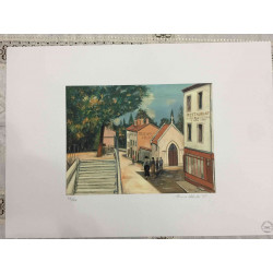 Maurice Utrillo Off set lithograph cm 50x70 certified