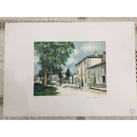 Maurice Utrillo Off set lithograph cm 50x70 certified