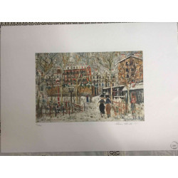 Litografická ofseta Maurice Utrillo certifikovaná 50x70 cm