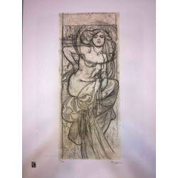 Litografia Alphonse'a Muchy off-setowa o wymiarach 50x70 cm