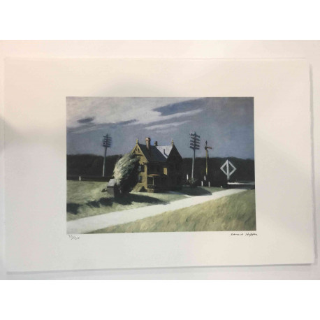 Edward Hopper Off set lithograph cm 57x38 certified