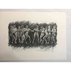 Mario Ceroli Lithografie off set 50x65 cm gecertificeerd