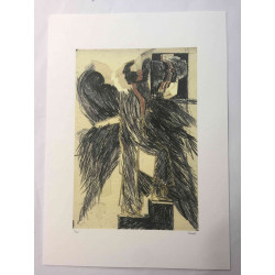 Mario Ceroli Lithografie off set 50x65 cm gecertificeerd