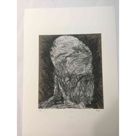 Mario Ceroli Lithografie off set 50x65 cm gecertificeerd
