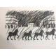 Mario Ceroli Lithografie off set 50x65 cm gecertificeerd