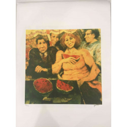 Litografia Remo Squillantini Off set 50x70 cm certificada