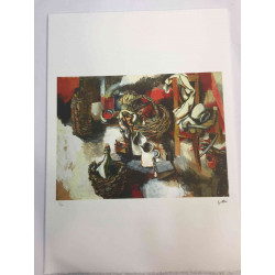 Renato Guttuso Offsetowa litografia 50x70 cm certyfikowana