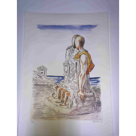 Litografía Giorgio De Chirico 50x70 cm firma a lapis