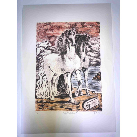 Giorgio De Chirico lithographie 50x70 cm signature au crayon