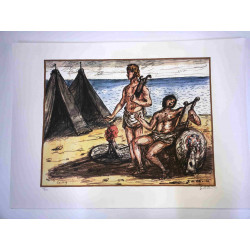 Giorgio De Chirico litho 50x70 cm potloodhandtekening