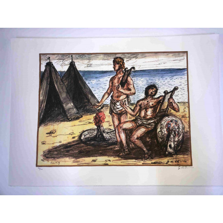 Giorgio De Chirico litho 50x70 cm potloodhandtekening