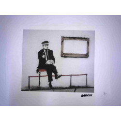 Banksy lithograph off set cm 50x35 signature stamp POW edition