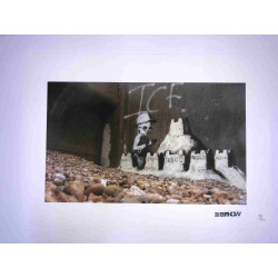 Zestaw offsetowy litografii Banksy'ego o wymiarach 50x35 cm z podpisem, wydanie POW