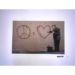 Zestaw offsetowy litografii Banksy'ego o wymiarach 50x35 cm z podpisem, wydanie POW