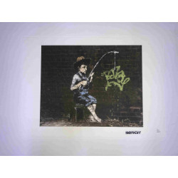 Zestaw offsetowy litografii Banksy'ego o wymiarach 50x35 cm z podpisem, wydanie POW