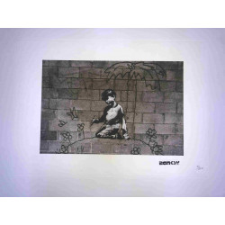 Zestaw offsetowy litografii Banksy'ego o wymiarach 50x35 cm z podpisem, wydanie POW
