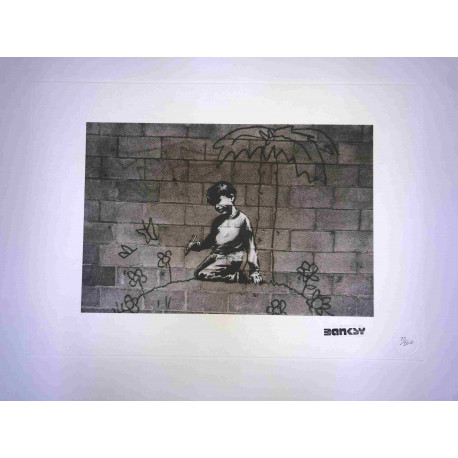 Zestaw offsetowy litografii Banksy'ego o wymiarach 50x35 cm z podpisem, wydanie POW