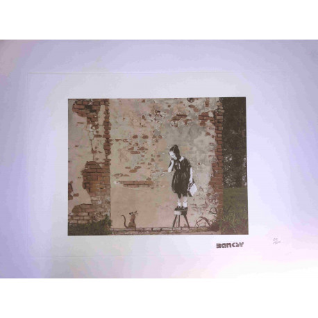 Zestaw offsetowy litografii Banksy'ego o wymiarach 50x35 cm z podpisem, wydanie POW