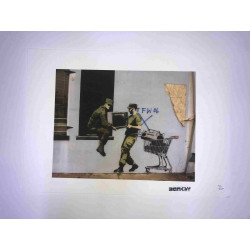 Zestaw offsetowy litografii Banksy'ego o wymiarach 50x35 cm z podpisem, wydanie POW