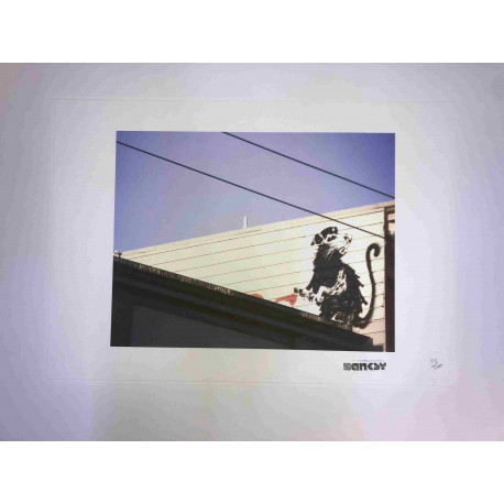 Zestaw offsetowy litografii Banksy'ego o wymiarach 50x35 cm z podpisem, wydanie POW