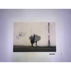 Zestaw offsetowy litografii Banksy'ego o wymiarach 50x35 cm z podpisem, wydanie POW