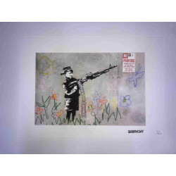 Zestaw offsetowy litografii Banksy'ego o wymiarach 50x35 cm z podpisem, wydanie POW