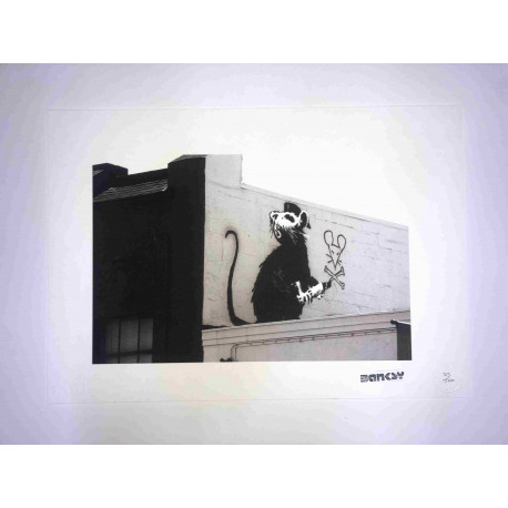 Zestaw offsetowy litografii Banksy'ego o wymiarach 50x35 cm z podpisem, wydanie POW