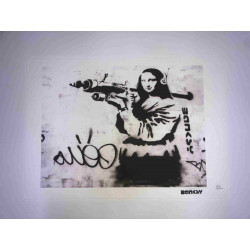 Zestaw offsetowy litografii Banksy'ego o wymiarach 50x35 cm z podpisem, wydanie POW