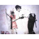 Zestaw offsetowy litografii Banksy'ego o wymiarach 50x35 cm z podpisem, wydanie POW