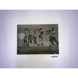 Zestaw offsetowy litografii Banksy'ego o wymiarach 50x35 cm z podpisem, wydanie POW